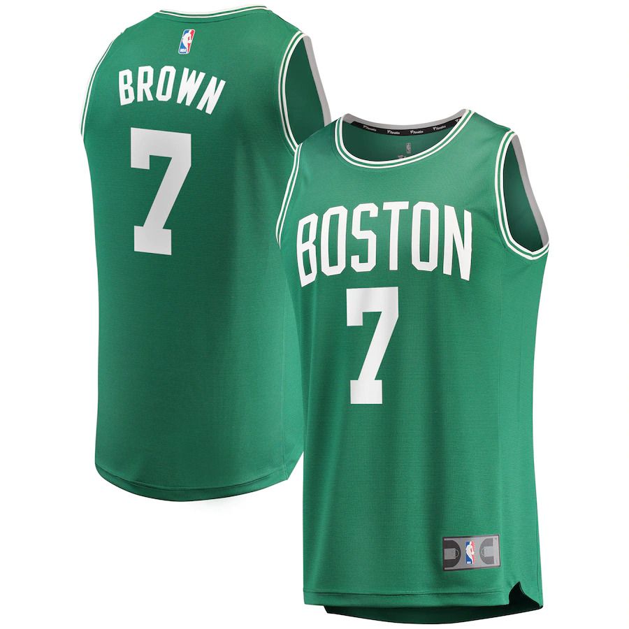 Men Boston Celtics #7 Jaylen Brown Fanatics Branded Green Fast Break Replica Player NBA Jersey
